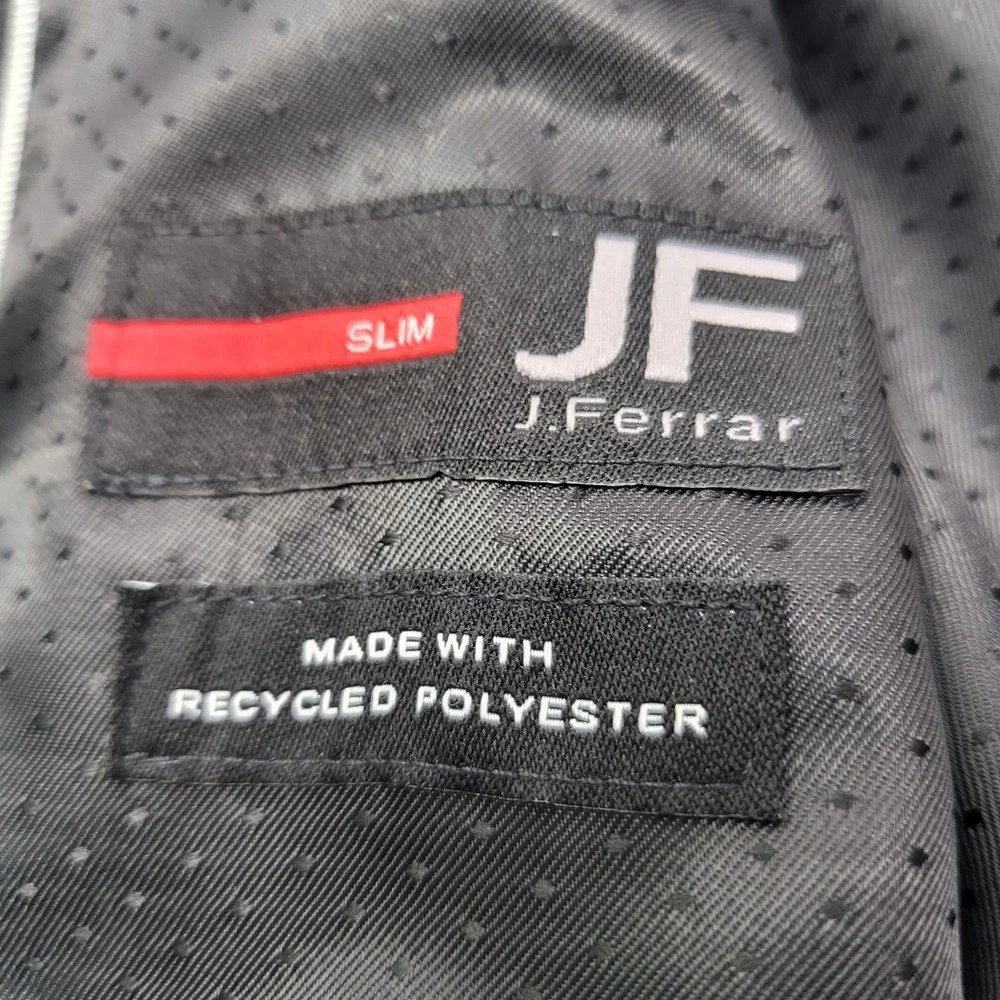 JF J Ferrar Mens Blue Navy Shine Blazer Slim fit 38R Evening Edition Black Lapel